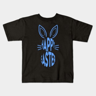 Easter bunny with Happy Easter lettering Kids T-Shirt